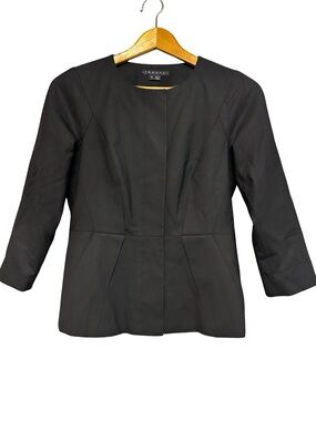 Theory Wool Blend Structured Blazer Jacket SZ 4 Minimalist Tailored Career